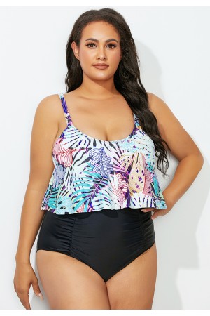 Ensemble de bikini taille haute taille haute Tropical Jungle