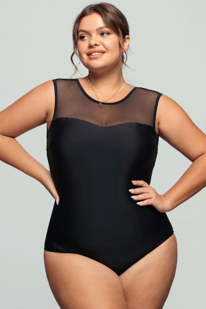 Maillot de bain une pièce en maille noir