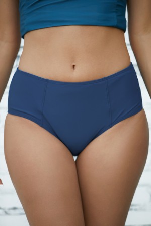 Bas de bikini galbant bleu