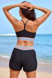 Black Sporty Athletic Short with Zipper Pockets