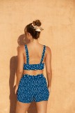 Dot Square Neck Wide Straps Sporty Bikini Top And HighWaist Boy Shorts Set