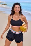 Black Sporty Athletic Short with Zipper Pockets