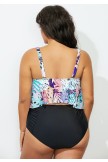 Tropical Jungle Crop High Waist Bikini Set