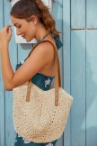 White Straw Leather Shoulder Handwoven Waterproff Beach bag