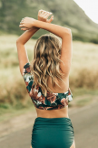 Floral OneShoulder Ruffled Bikini Set