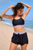 Black Sporty Athletic Short with Zipper Pockets
