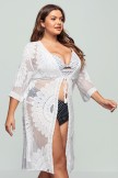 Open Front Sunflower Crochet Cover Up