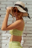 White Wide Brim Foldable Packable Straw Sun Hat With Bow Tie