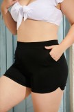 Black HighWaist Side Split Pockets Bottom