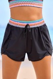 Black Sporty Athletic Short with Zipper Pockets