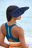 Blue Colorblock Scoop Neck Sporty Bikini Top And HighWaist Boy Shorts