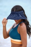 Blue Colorblock Scoop Neck Sporty Bikini Top And HighWaist Boy Shorts