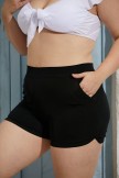 Black HighWaist Side Split Pockets Bottom