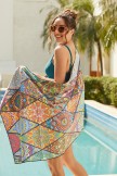 Colorful Geometric Print Beach Towel