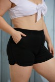 Black HighWaist Side Split Pockets Bottom