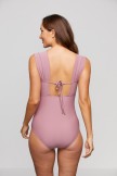 Pink Wide Strap OnePiece Swimsuit