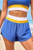 Blue Layered Stylish Athletic Short